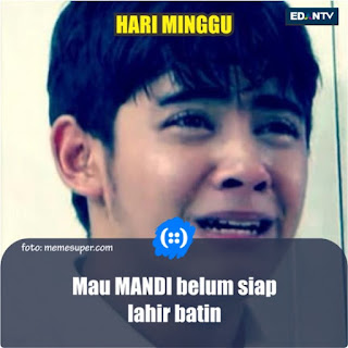 Meme alasan malas mandi Berbagai sumber