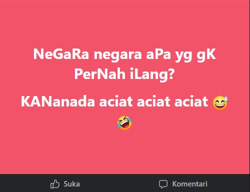 Tebak-tebakan lucu di status Facebook © berbagai sumber Tebak-tebakan lucu di status Facebook © berbagai sumber