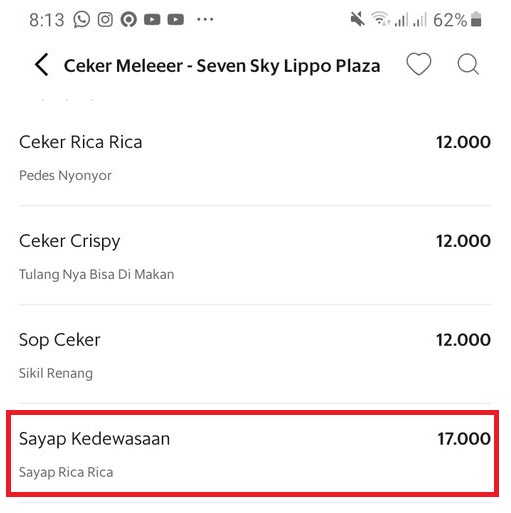 nama makanan di ojek online © Twitter