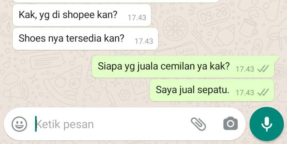 Chat lucu penjual dan pembeli pakai bahasa inggris © berbagai sumber Chat lucu penjual dan pembeli pakai bahasa inggris © berbagai sumber