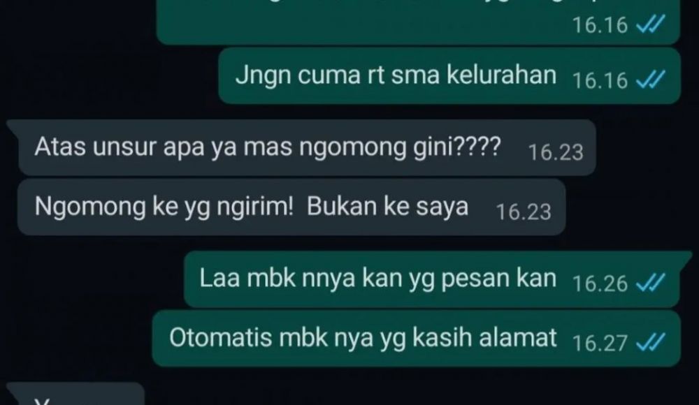 Chat lucu kurir tanya alamat rumah © berbagai sumber