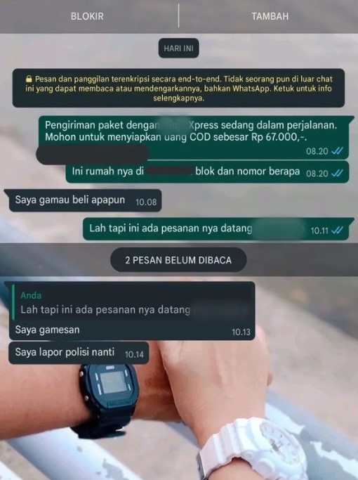 Chat lucu kurir tanya alamat rumah © berbagai sumber