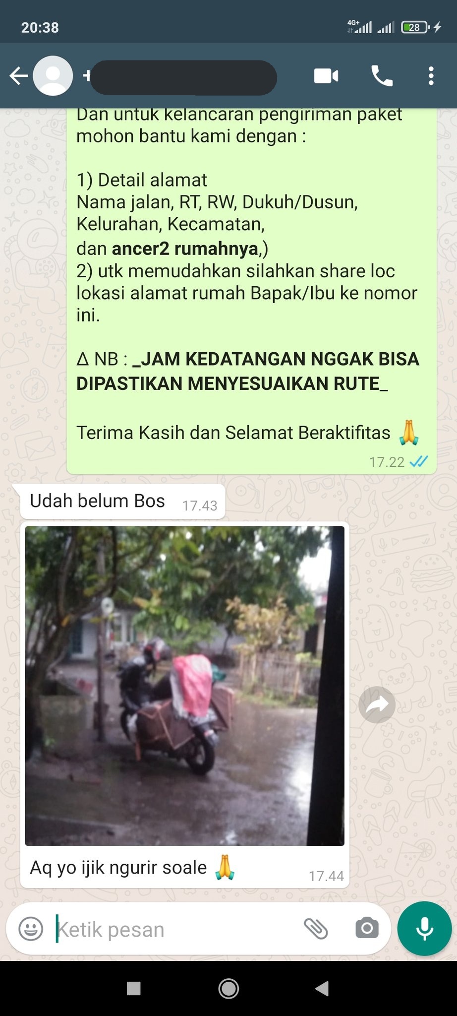 Chat lucu kurir tanya alamat rumah © berbagai sumber