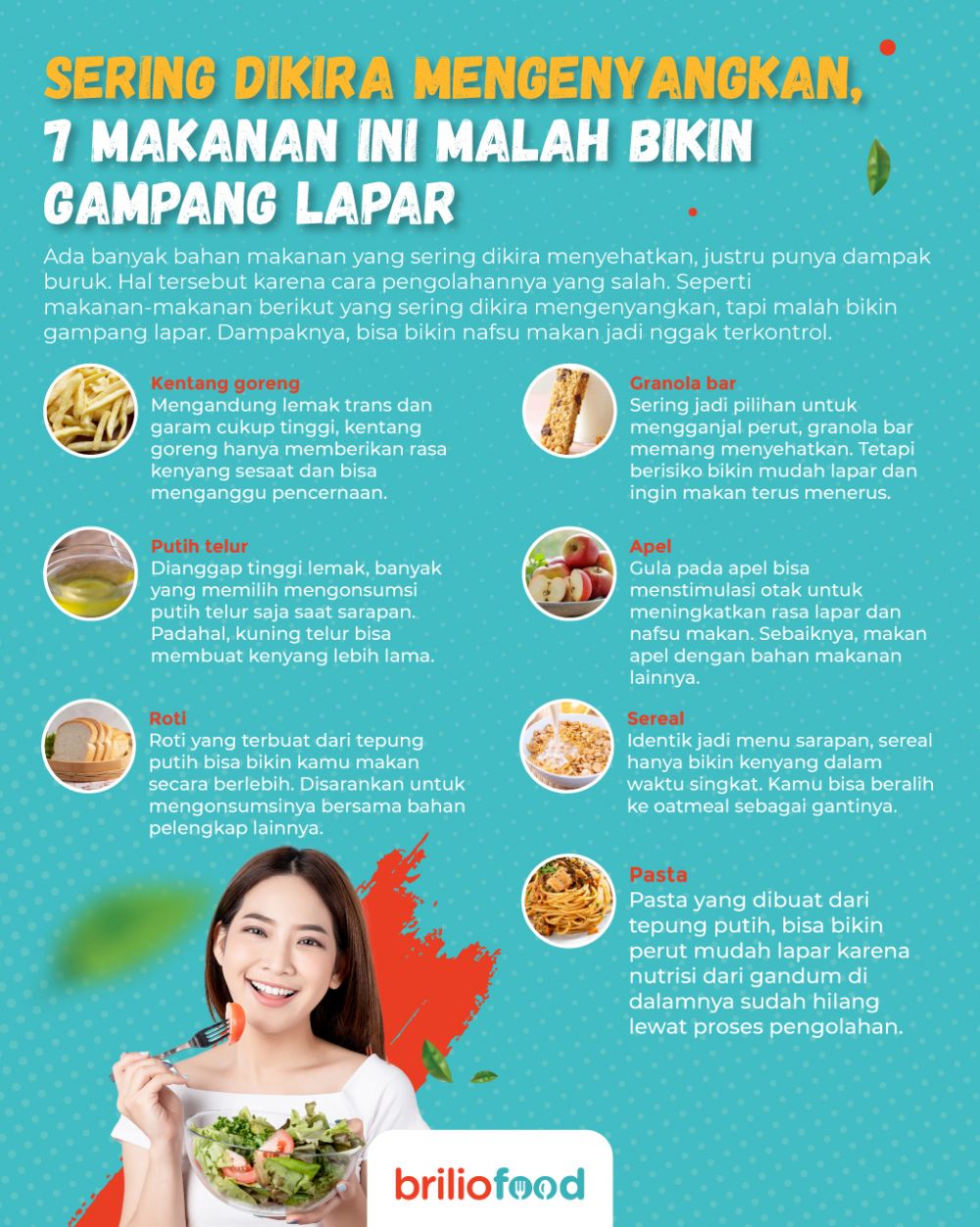 Sering dikira mengenyangkan, 10 makanan ini justru bikin gampang lapar