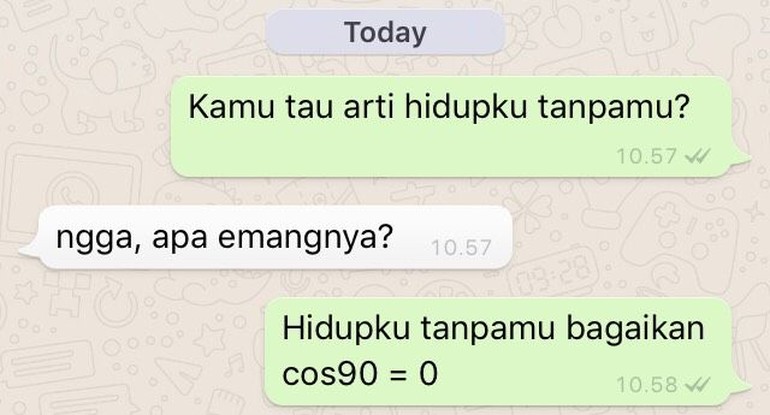 chat lucu gebetan pakai rumus © berbagai sumber