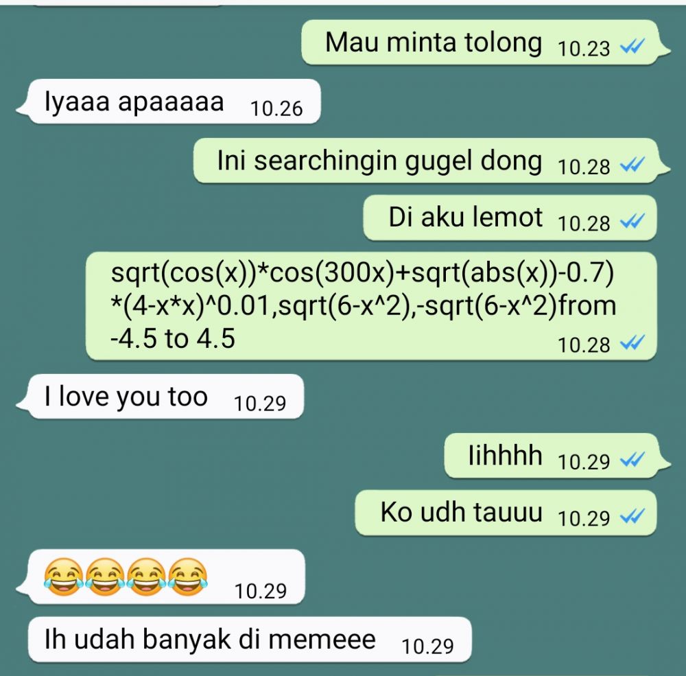 chat lucu gebetan pakai rumus © berbagai sumber