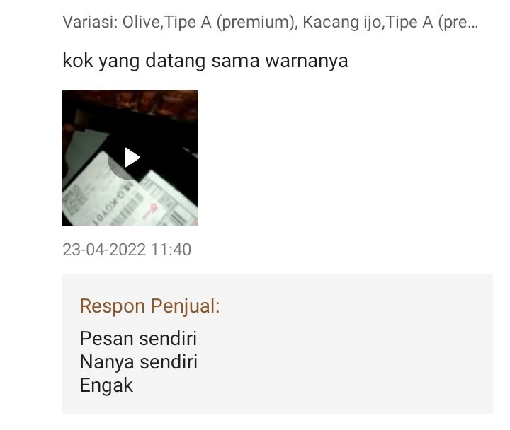 Ulasan pembeli salah barang © berbagai sumber