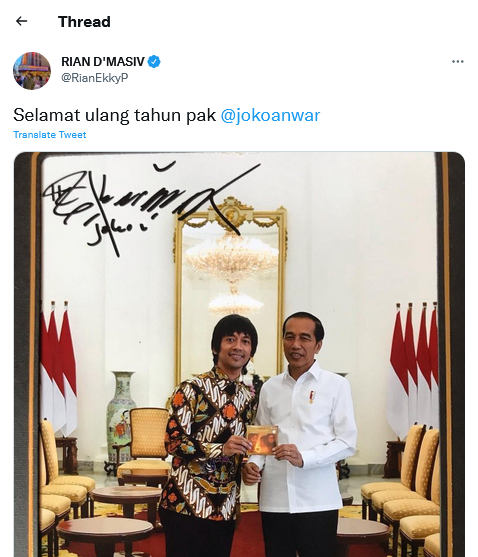 Salah tag nama Jokowi, Rian D'Masiv disuruh minta maaf oleh sang ibu