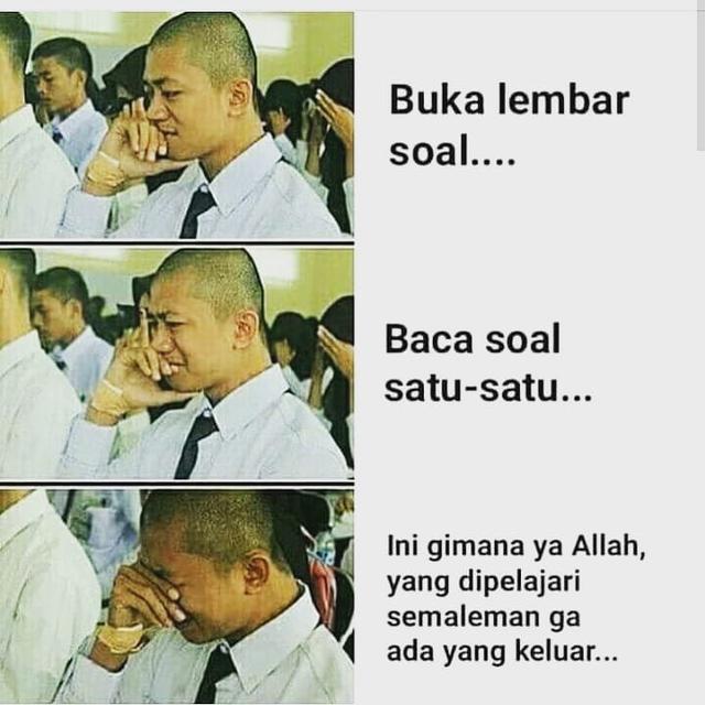 Meme gambarkan suka-duka saat ujian sekolah Berbagai sumber