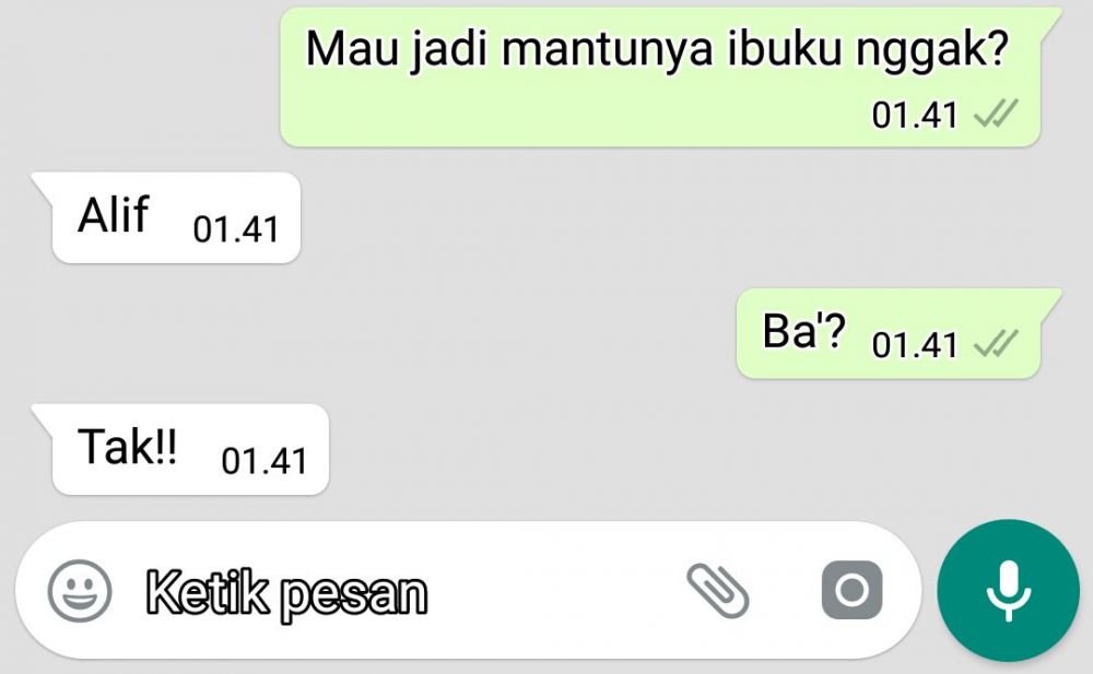 chat lucu cewek nolak halus © berbagai sumber