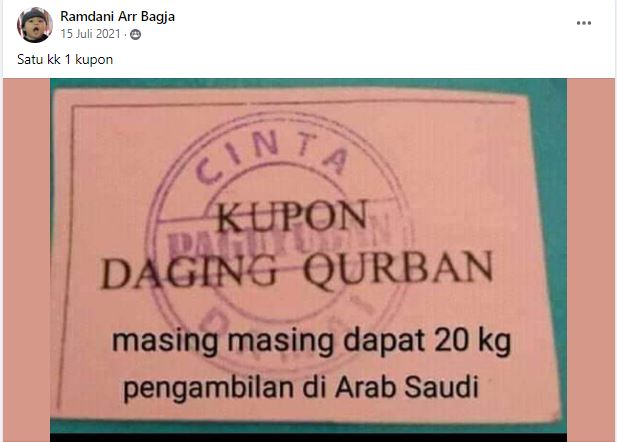 status facebook menjelang kurban © berbagai sumber