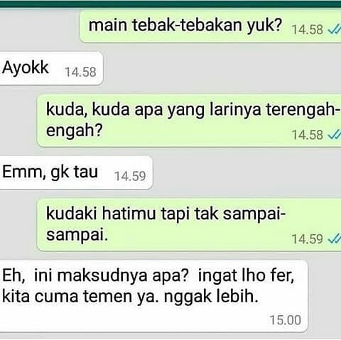 Chat lucu teman ngajak main tebak-tebakan © berbagai sumber
