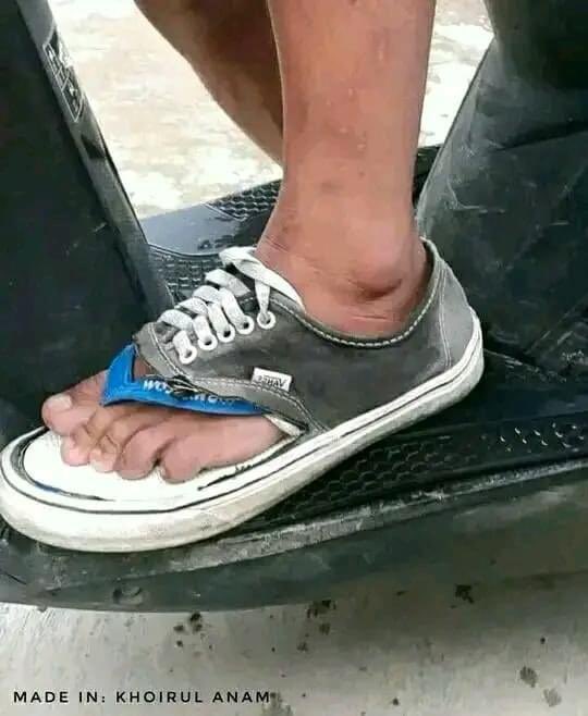 gabungin sepatu jadi nyeleneh pol © berbagai sumber