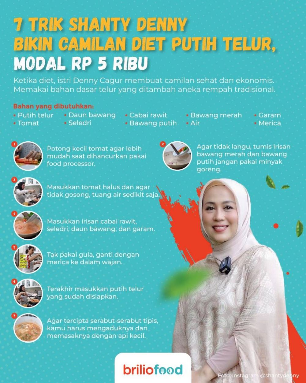 11 Trik Shanty Denny bikin camilan diet putih telur, modal Rp 5 ribu