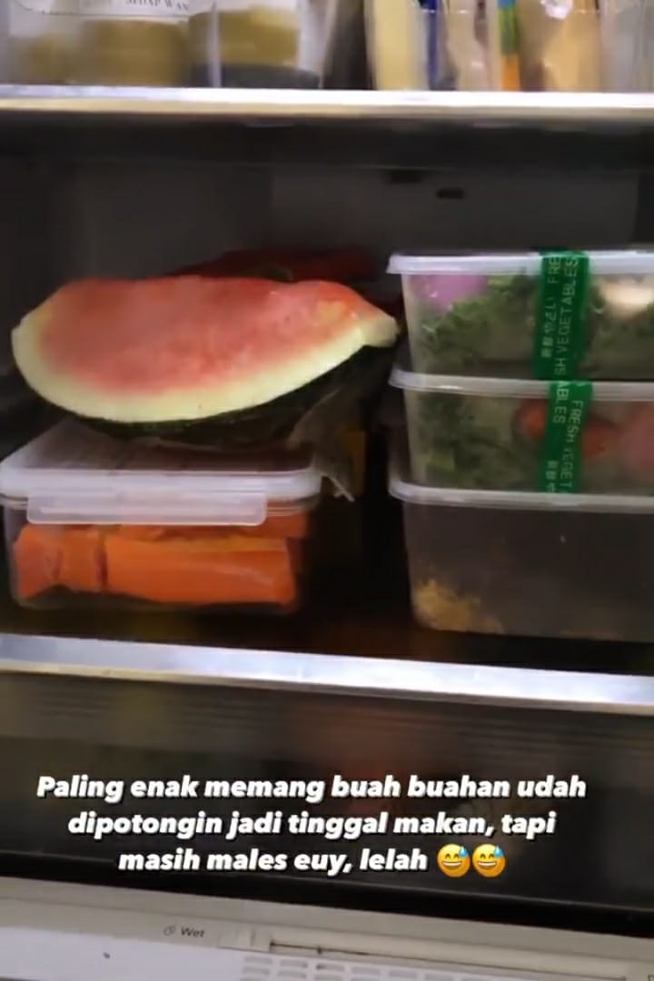 13 Cara Enno Lerian simpan bahan makanan buat seminggu, tinggal masak