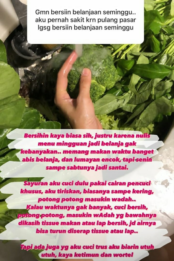 13 Cara Enno Lerian simpan bahan makanan buat seminggu, tinggal masak