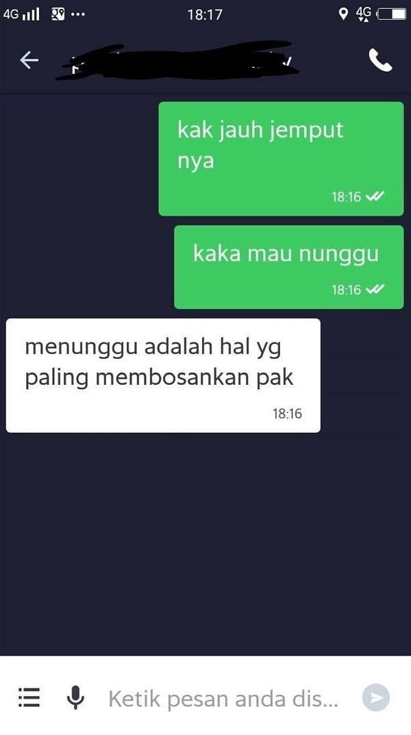 Chat ojek online dan customer nggak nyambung Berbagai sumber
