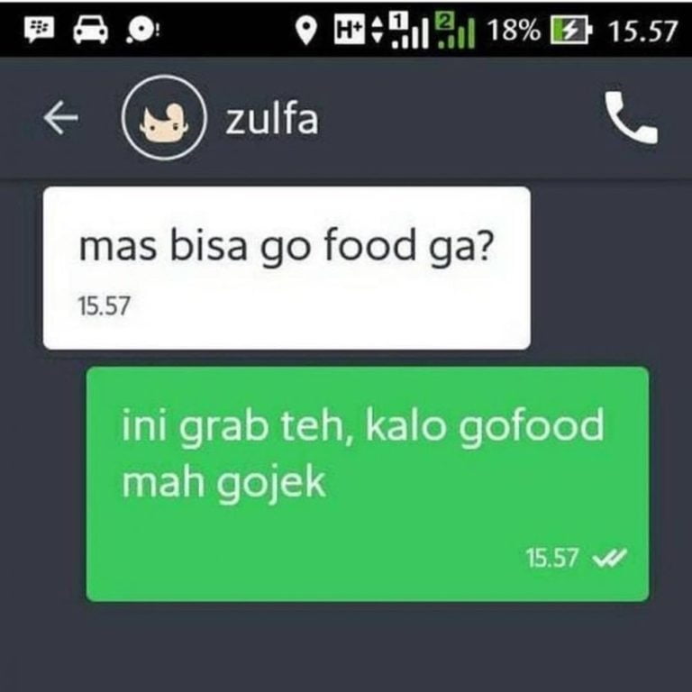 Chat ojek online dan customer nggak nyambung Berbagai sumber