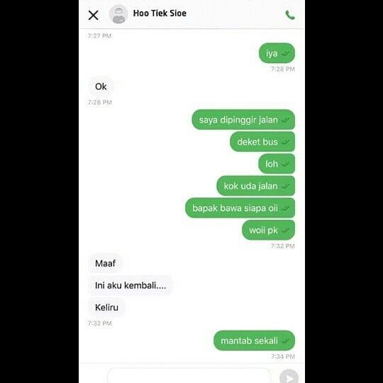 Chat ojek online dan customer nggak nyambung Berbagai sumber