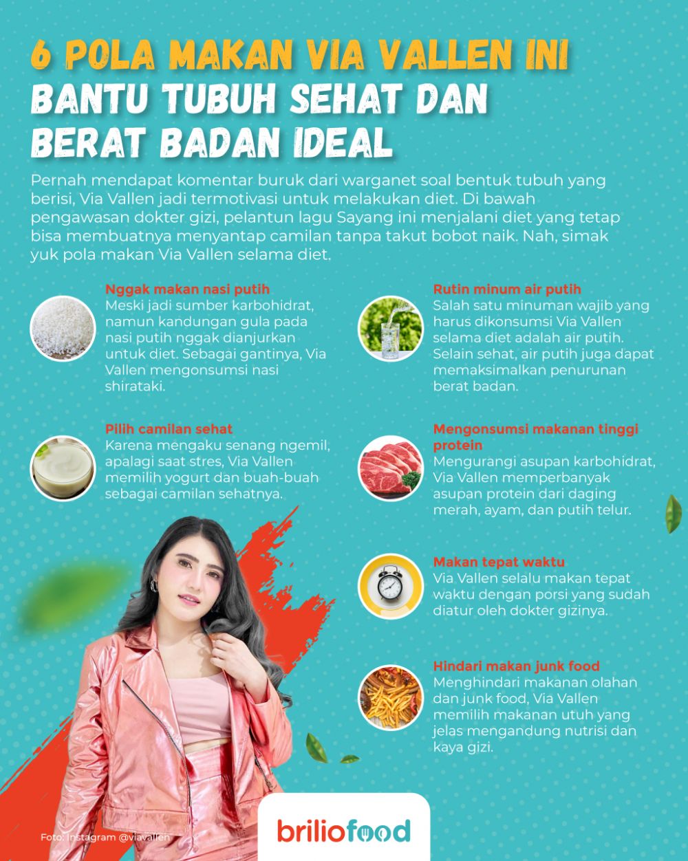 10 Pola makan Via Vallen ini bantu tubuh sehat dan berat badan ideal