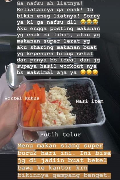 10 Menu makan siang Sabrina Chairunnisa saat diet, simpel & antihambar