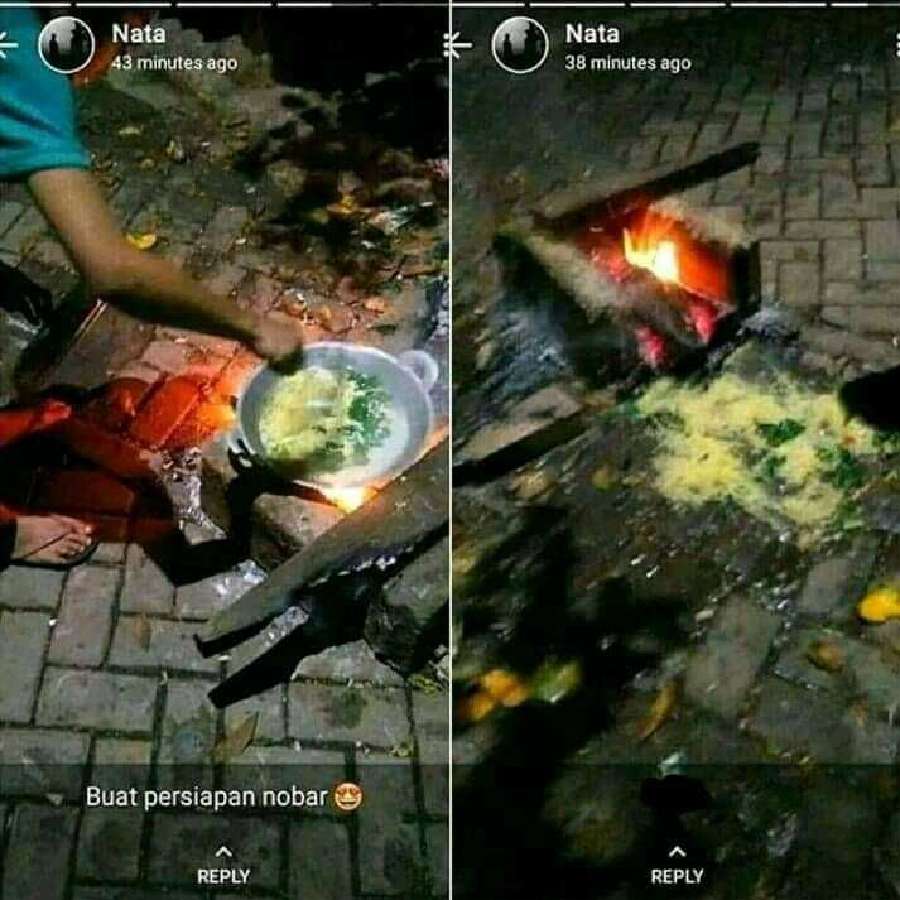 Momen apes saat mau makan mi Berbagai sumber