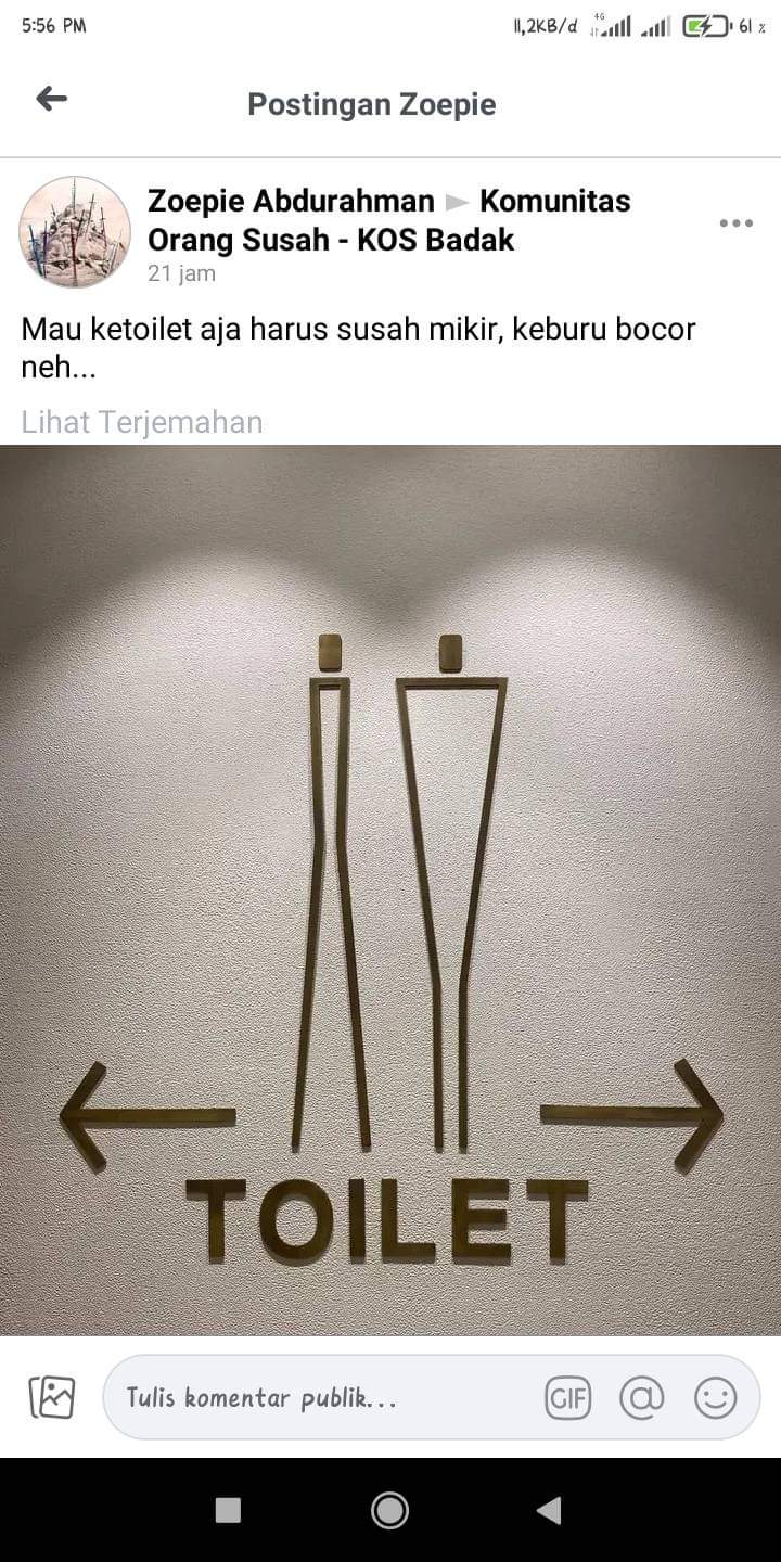 Petunjuk nyeleneh arah ke toilet © berbagai sumber