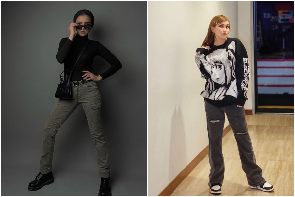 beda gaya rosmanizar dan ayu ting ting © instagram