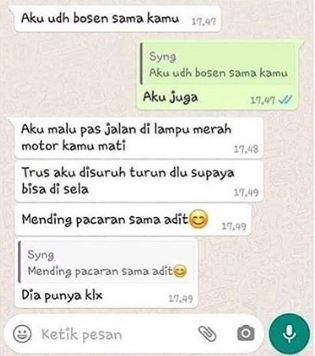 chat pacar minta putus alasannya nggak habis pikir © berbagai sumber