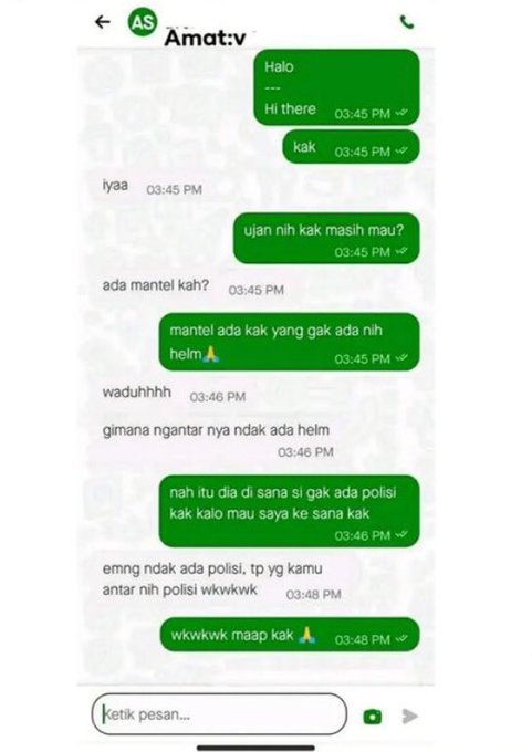 chat ojek online malah plot twist © berbagai sumber