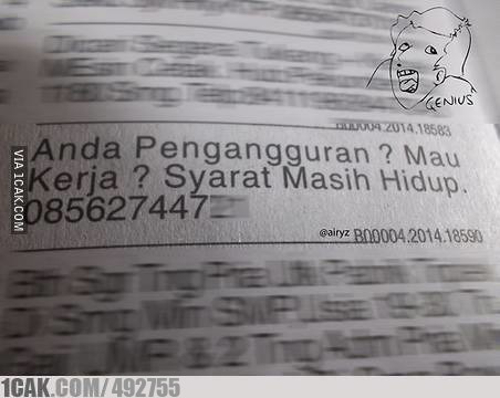 Potret nyeleneh informasi lowongan kerja © berbagai sumber