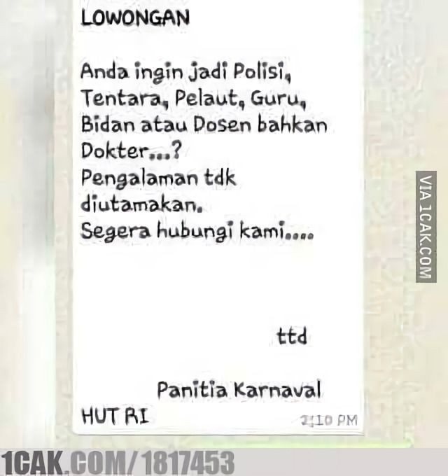 Potret nyeleneh informasi lowongan kerja © berbagai sumber