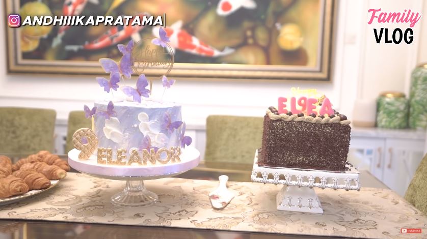 11 Potret kue ultah keluarga Ussy Sulistiawaty, unik dan menggemaskan