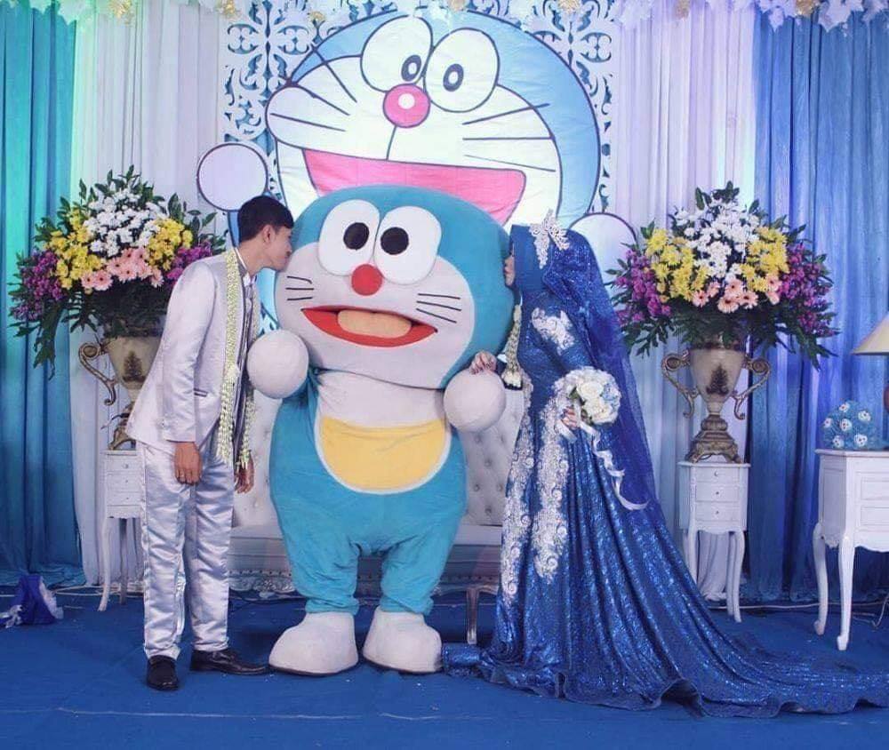 11 Potret konsep pernikahan bertema Doraemon ini bukti fans sejati