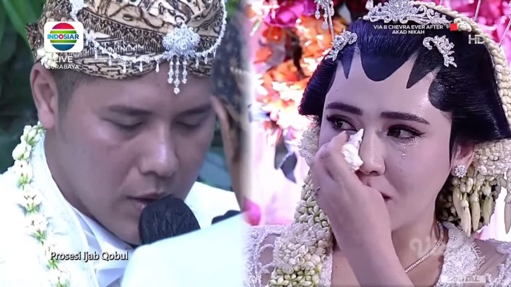 Momen akad nikah Via Vallen dan Chevra Yolandi © Vidio.com/Indosiar