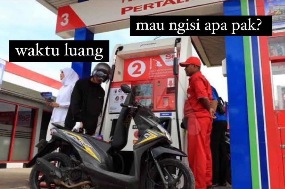 Meme lucu tanya jawab di pom bensin Berbagai sumber