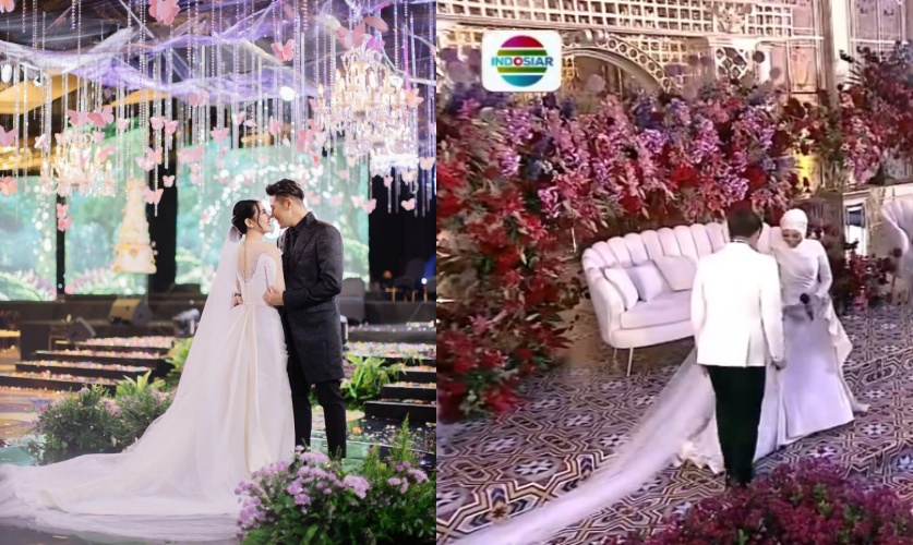 beda gaya gaun nikah Via Vallen dan Lesty © berbagai sumber beda gaya gaun nikah Via Vallen dan Lesty © berbagai sumber