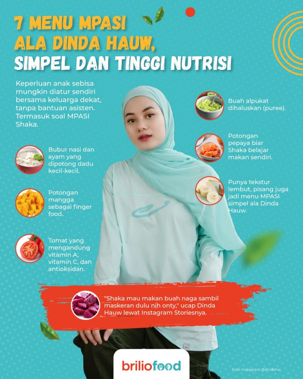 10 Menu MPASI ala Dinda Hauw, simpel dan tinggi nutrisi