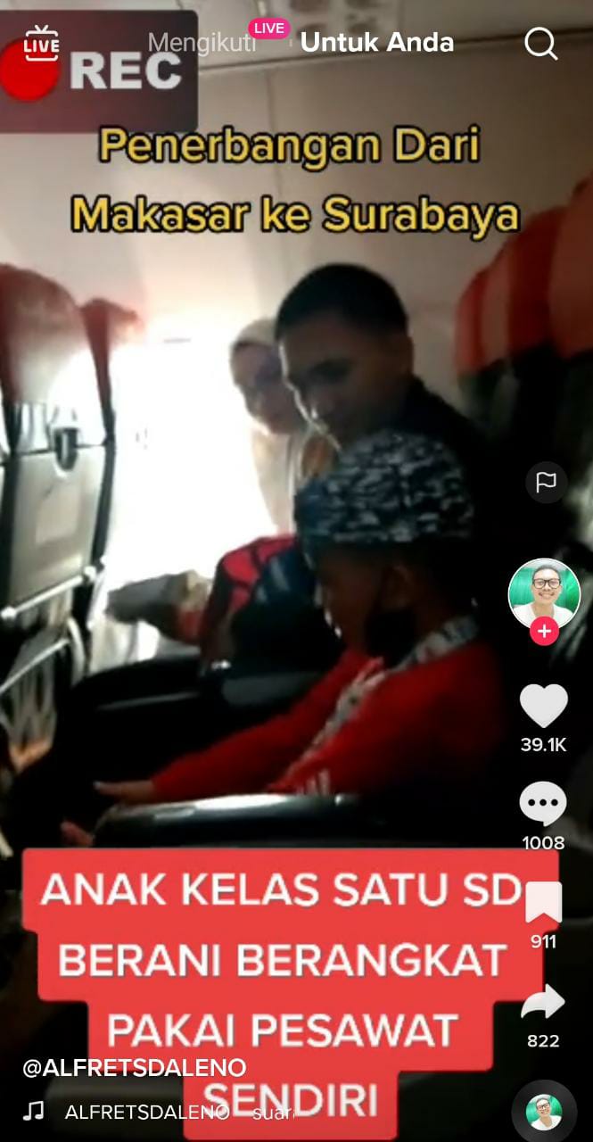 Aksi anak SD naik pesawat sendiri rute Surabaya-Makassar, tuai pujian