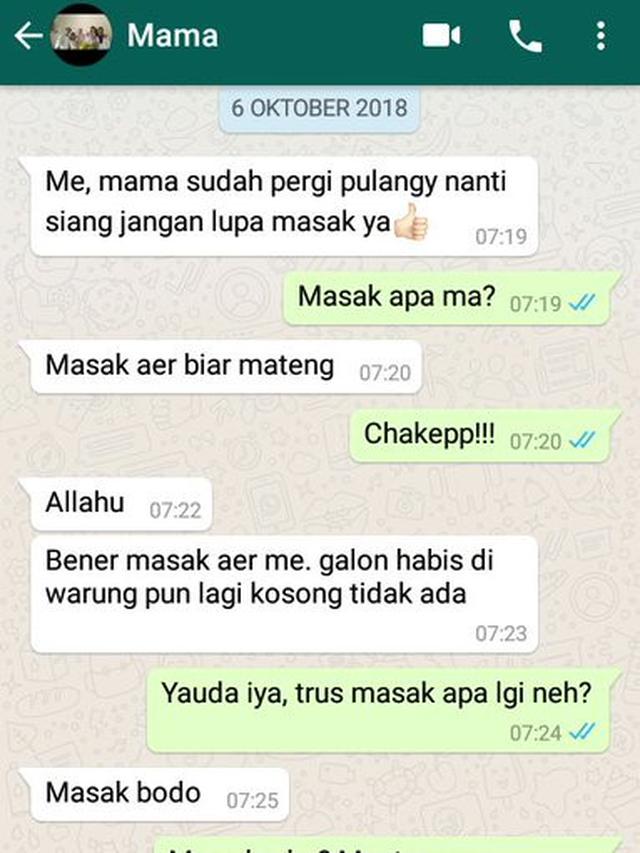 Chat lucu anak saat disuruh ibunya © berbagai sumber