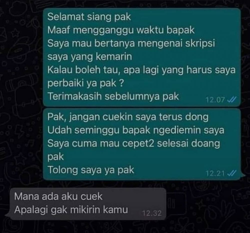 Chat lucu mahasiswa bimbingan ke dosen Berbagai sumber