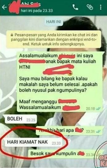 Chat lucu mahasiswa bimbingan ke dosen Berbagai sumber