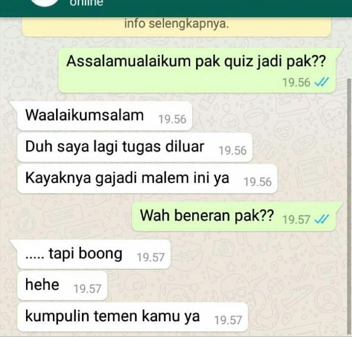 Chat lucu mahasiswa bimbingan ke dosen Berbagai sumber