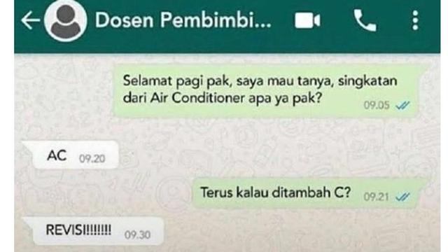 Chat lucu mahasiswa bimbingan ke dosen Berbagai sumber