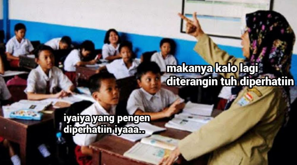 Meme percakapan guru dengan murid Berbagai sumber