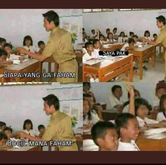 Meme percakapan guru dengan murid Berbagai sumber