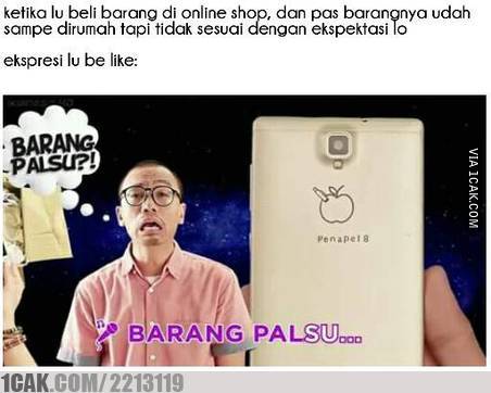 Momen apes beli smartphone di olshop © berbagai sumber