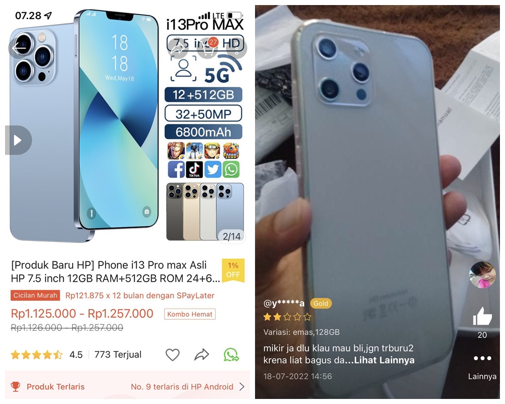 Momen apes beli smartphone di olshop © berbagai sumber