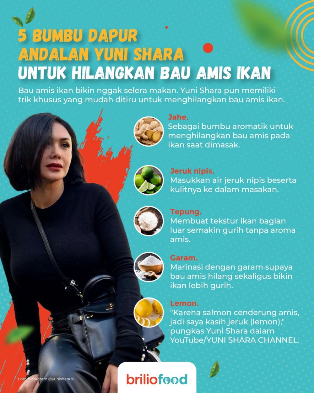 10 Bumbu dapur andalan Yuni Shara untuk hilangkan bau amis ikan