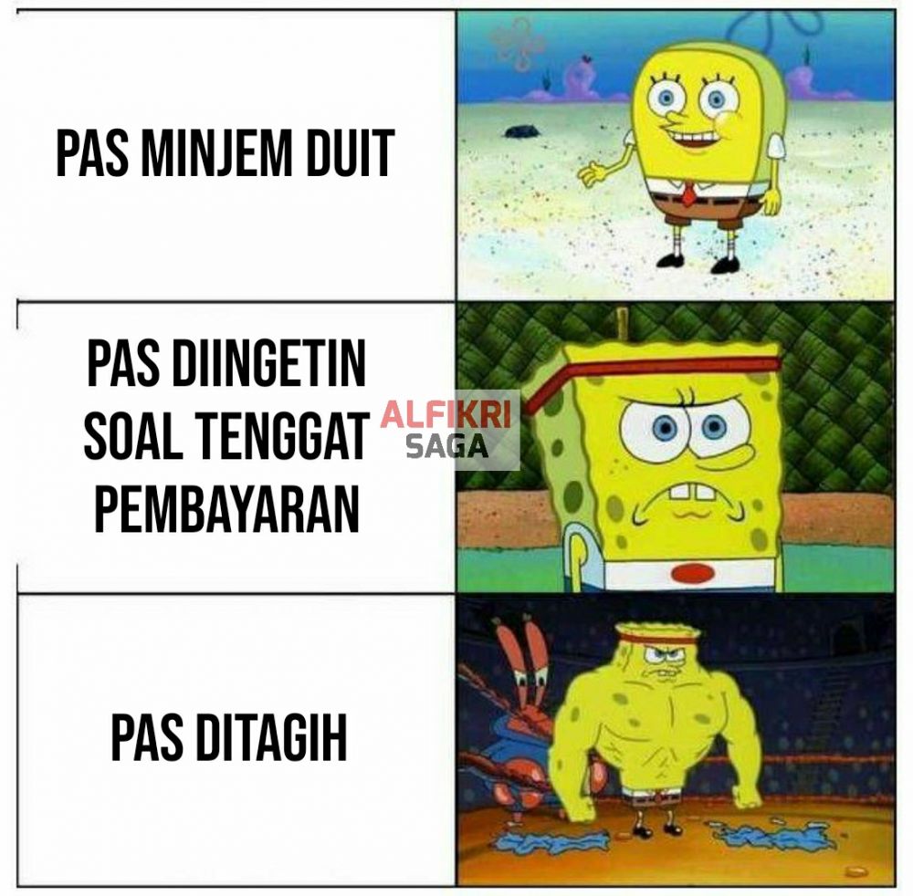 Meme kocak gambaran susahnya nagih utang Berbagai sumber